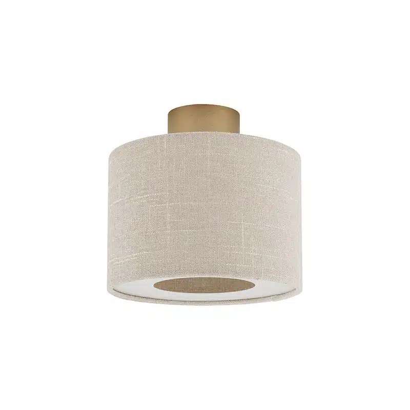 Cream-fabric-plafond-light-with-brushed-gold-trim Cream fabric plafond light with brushed gold trim