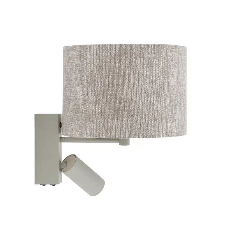 Elegant-beige-wall-light-with-silk-grey-detail Elegant beige wall light with silk grey detail