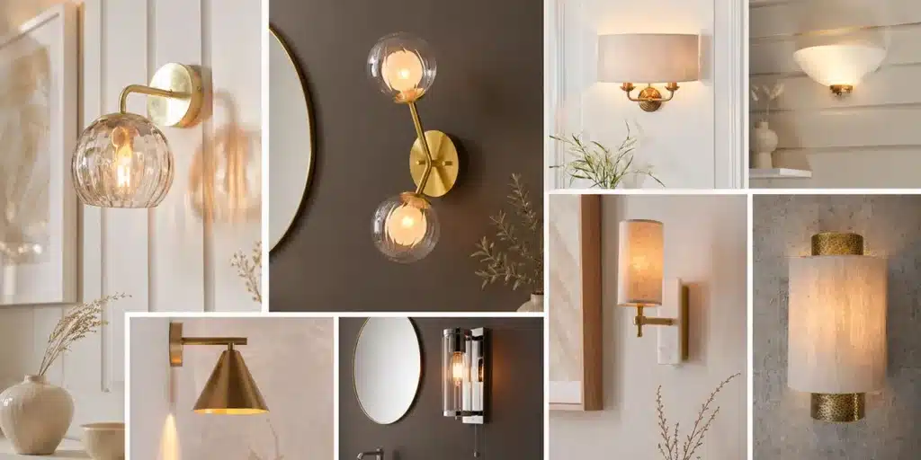 Indoor wall lights buying guide explaining tips & ideas of different wall lights to use in living room, bedroom and hallway