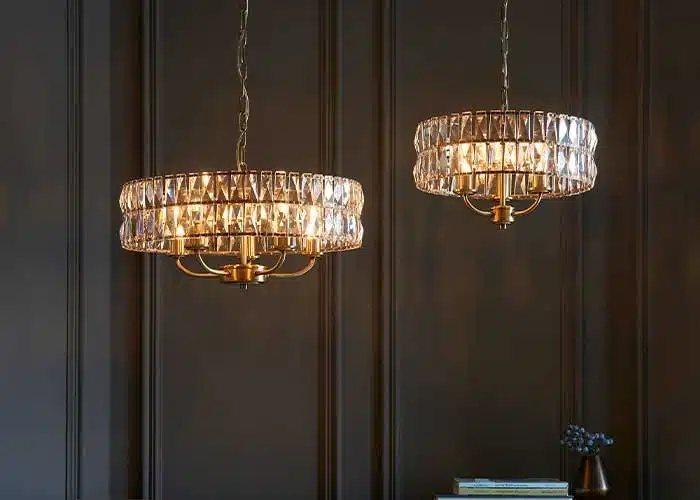 Stylish indoor lighting including pendant lights, lamps and ceiling lights