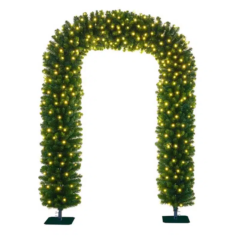 2.4m-Pre-Lit-Evergreen-Christmas-Entrance-Arch-Warm-White-LED-Lights 2.4m pre-lit evergreen Christmas entrance arch with warm white LED lights