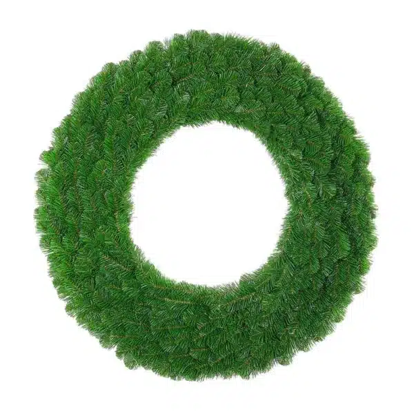90cm non-lit Alaskan pine Christmas wreath with green PVC foliage