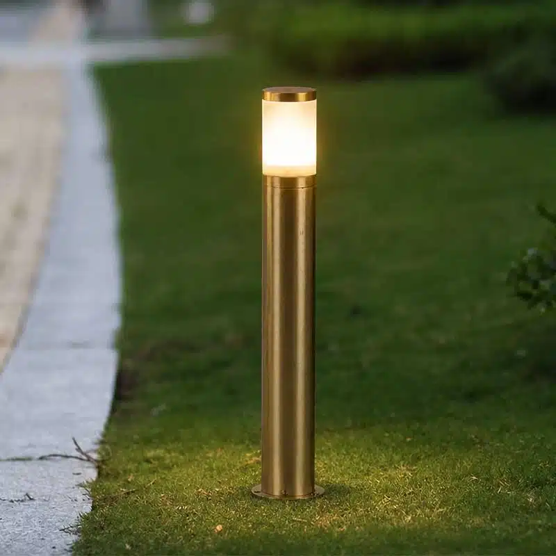 Antique-Brass-IP55-Bollard-Light-Outside-View Antique Brass Bollard Light 45CM Outside View