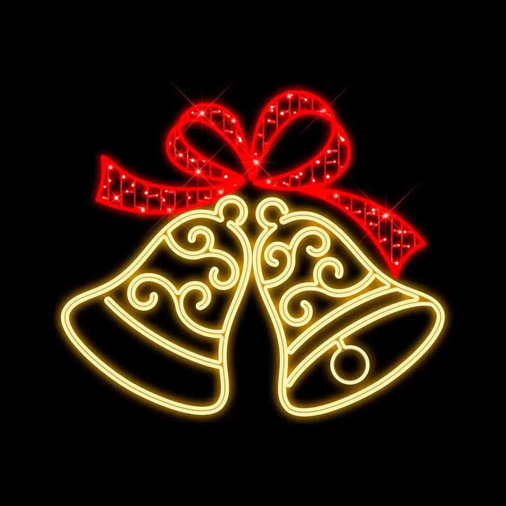 Bells-&-Bow-2D-Christmas-Decoration-Product-Image Bells with ribbon 2D Christmas decoration entrance product image