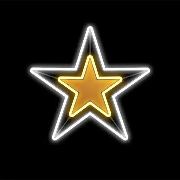Gold double star 2D Christmas decoration product image
