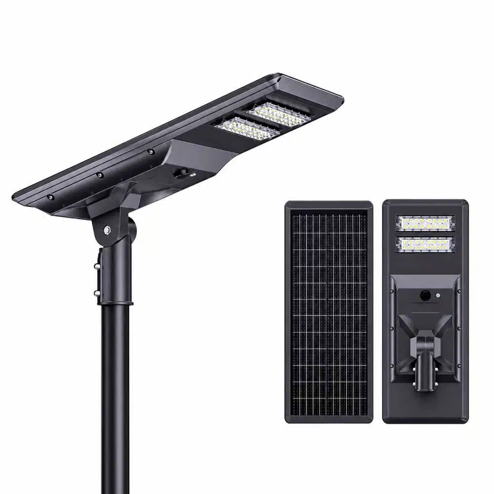 60W-All-in-One-Solar-Street-Light-Head-With-Pole-View 60W all in one solar street light head pole view