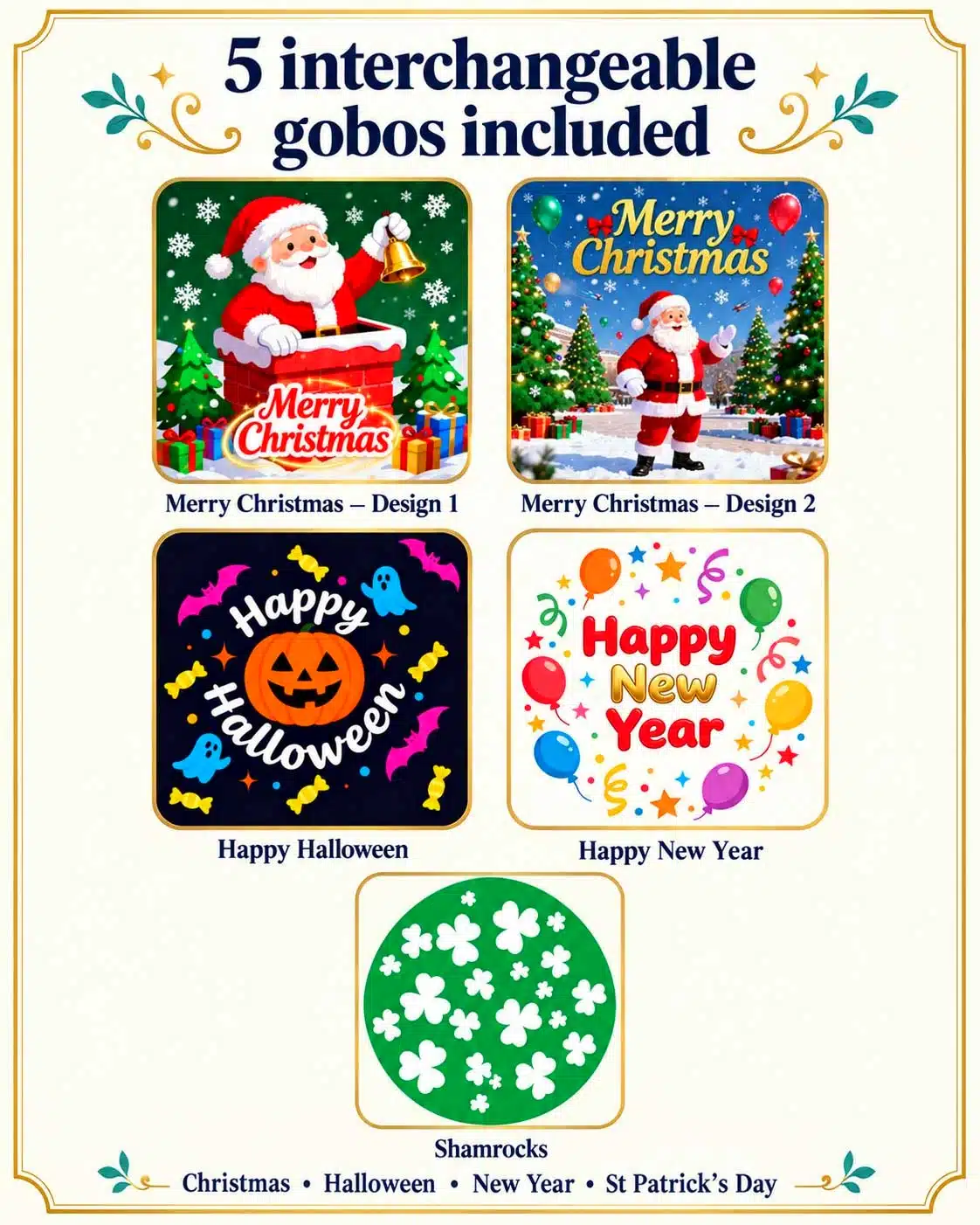 Christmas projector lighting 50W and 100W with five gobos