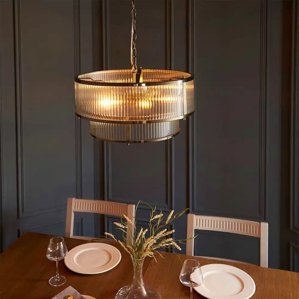 Endon-110944-Ridgeton-5-Light-Tiered-Antique-Brass-Pendant-Light-Top-View Endon 110944 Ridgeton 5 light tiered antique brass pendant light top view