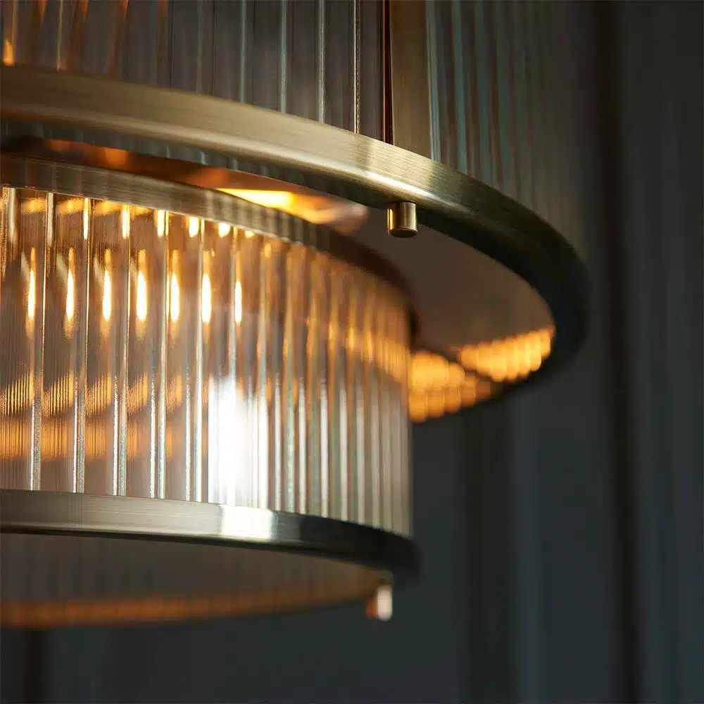 Endon-110944-Ridgeton-5-Light-Tiered-Pendant-Light-Antique-Brass-Detailing Endon 110944 Ridgeton 5 light tiered pendant light antique brass detailing