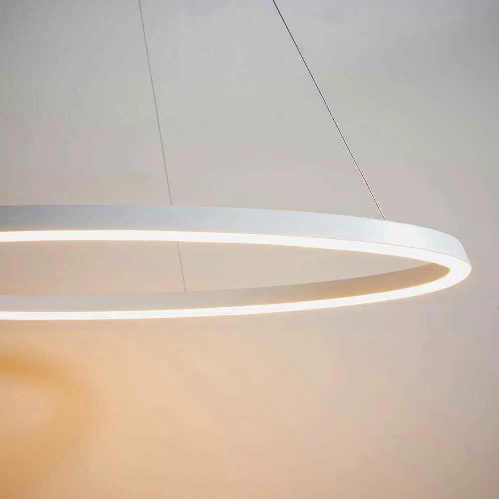 Endon-80629-Staten-Matt-White-LED-Pendant-Light-Close-Side-View Endon 80629 Staten matt white LED pendant light close side view