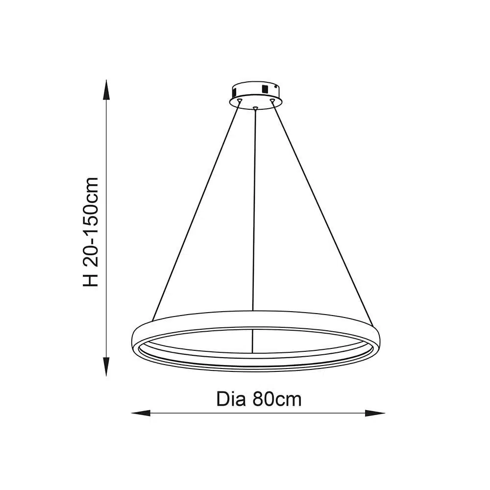 Endon-80629-Staten-Matt-White-LED-Pendant-Light-Measurements-Diagram Endon 80629 Staten matt white LED pendant light measurements diagram