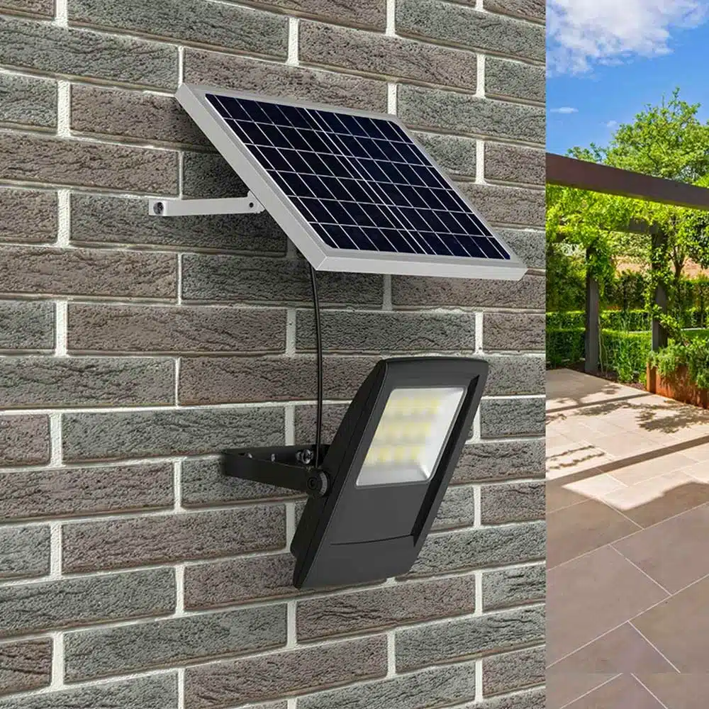 VENUS-V6-Solar-LED-Flood-Light-with-Motion-Sensor-Outside-Wall-Display VENUS V6 solar LED flood light with motion sensor outside wall display