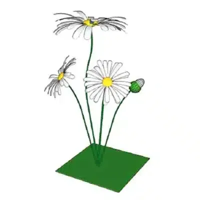Three daisies for ground decorations