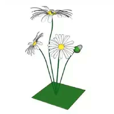 Three daisies for ground decorations